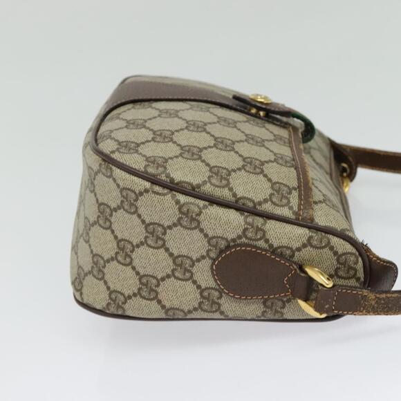 GUCCI GG Supreme Web Sherry Line Bag Pvc Brown Gold 89 02 032 - Picture 5 of 16